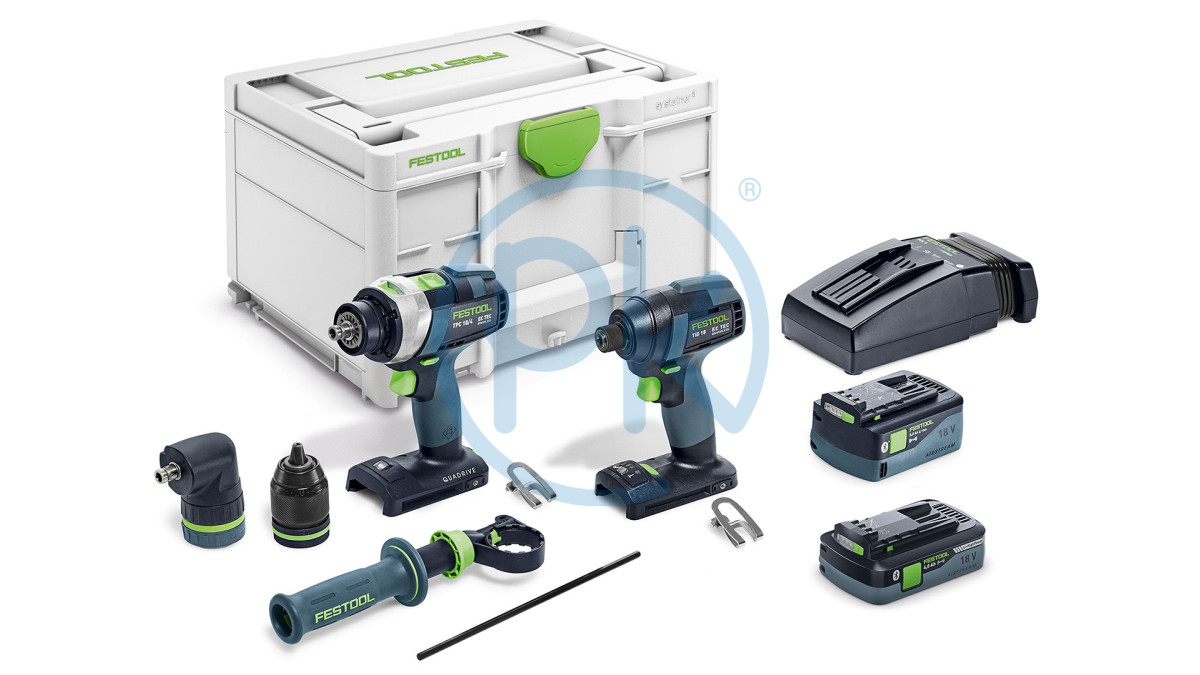 FESTOOL Akumulátorový rázový utahovák TID 18 5,0/4,0 I-Set s akušroubovákem s příklepem QuaDrive TPC 18/4 SYS3 FESTOOL Akumulátorový rázový utahovák TID 18 5,0/4,0 I-Set s akušroubovákem s příklepem QuaDrive TPC 18/4 SYS3