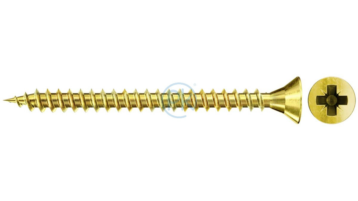 FISCHER Vrut do dřevotřísky Classic Fast II křížový PZ, zápustná hlava, celý závit, žlutý FSPII CZF 4,0 x 16 YC, 1000 ks