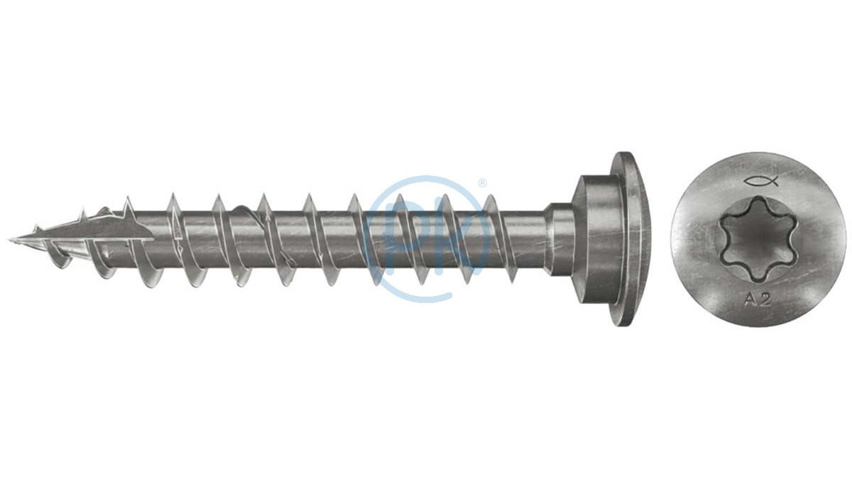 FISCHER Vrut pro upevnění patky Torx TX, půlkulatá hlava, celý závit, nerez A2, FJS-LT FISCHER Vrut pro upevnění patky Torx TX, půlkulatá hlava, celý závit, nerez A2, FJS-LT 7,0 x 50 A2F, 50 ks