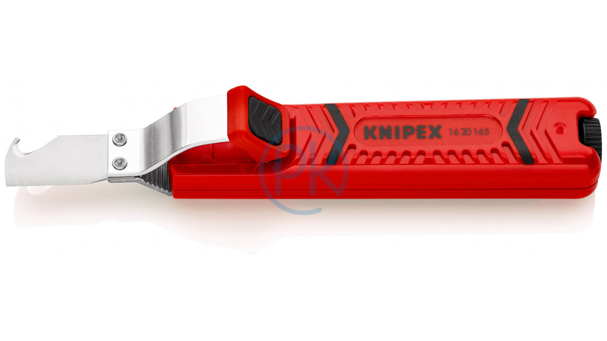 KNIPEX Nástroj pro odstraňování plášťů nožový 8-28 mm, s nožem a háčkovou západkou