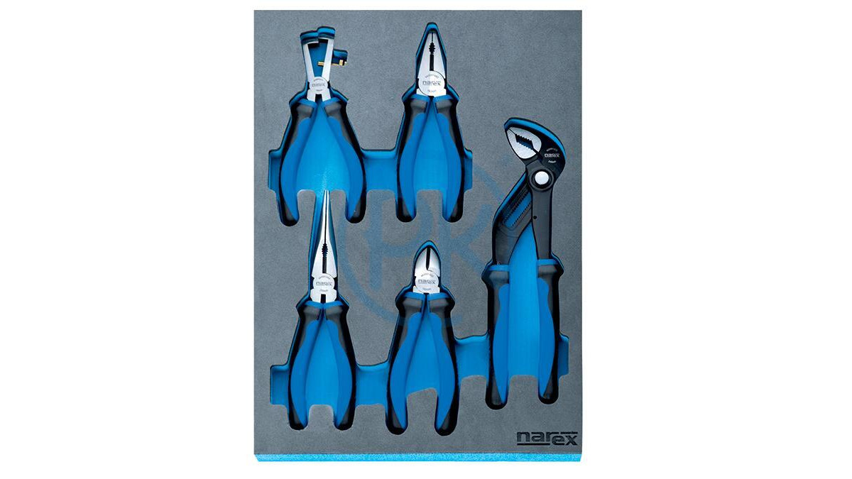 NAREX Sada kleští pro mechaniky, nářadí do dílenského vozíku Modul E, 5 dílů