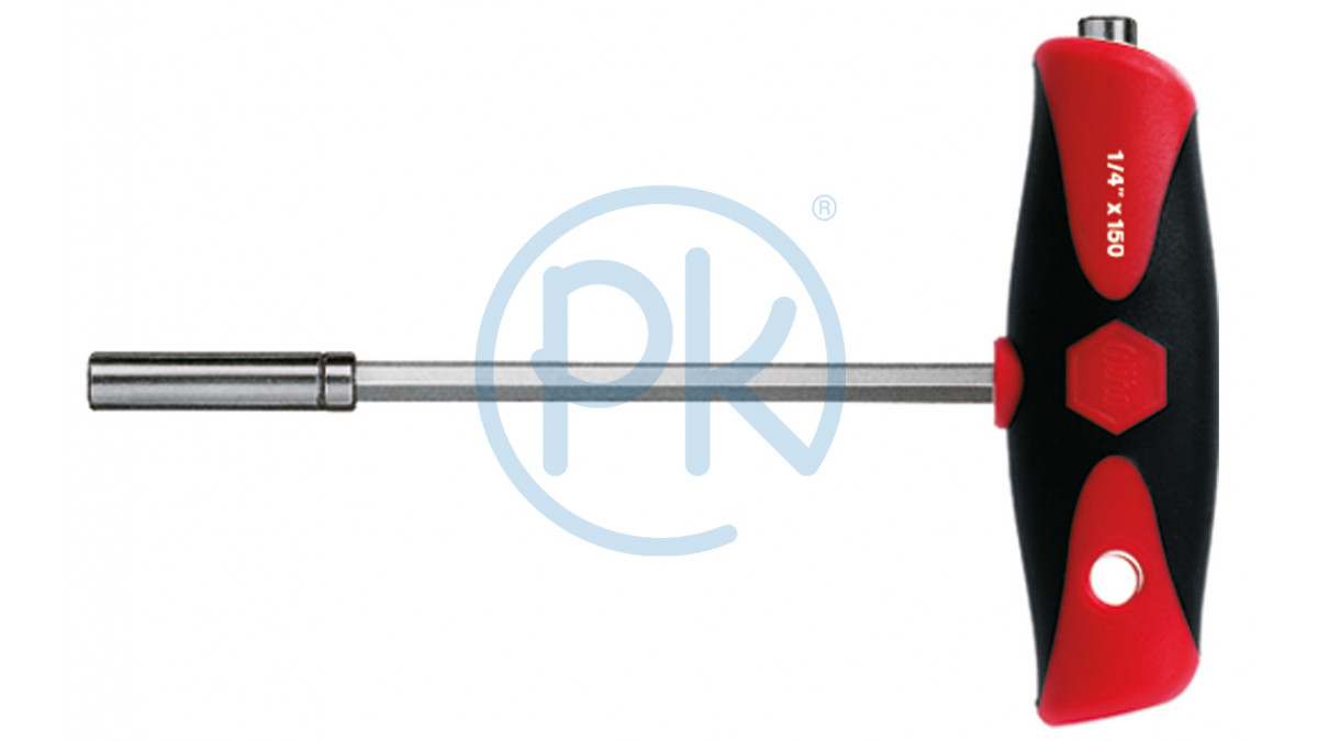 WIHA Magnetický Šroubovák Klasický šestihran 1/4" s T-rukojetí a dvěma držáky nástavců ComfortGrip WIHA Magnetický Šroubovák Klasický šestihran 1/4" s T-rukojetí a dvěma držáky nástavců ComfortGrip